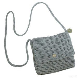 SAK Costa Mesa Sparkling Silver Crochet Flap bag